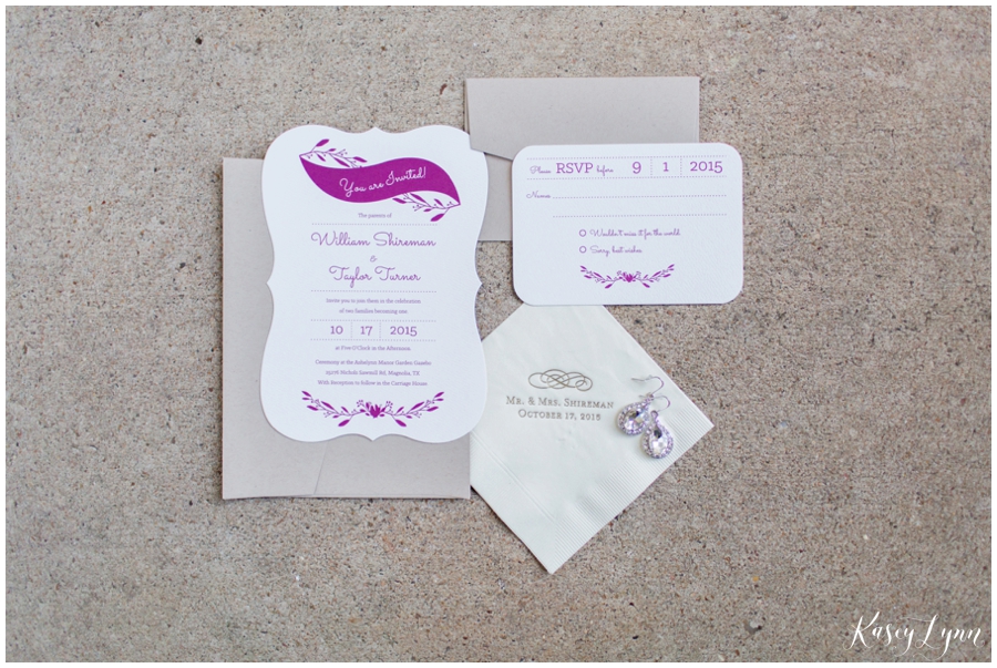 Purple and White Wedding Invitation_Kasey Lynn Photography