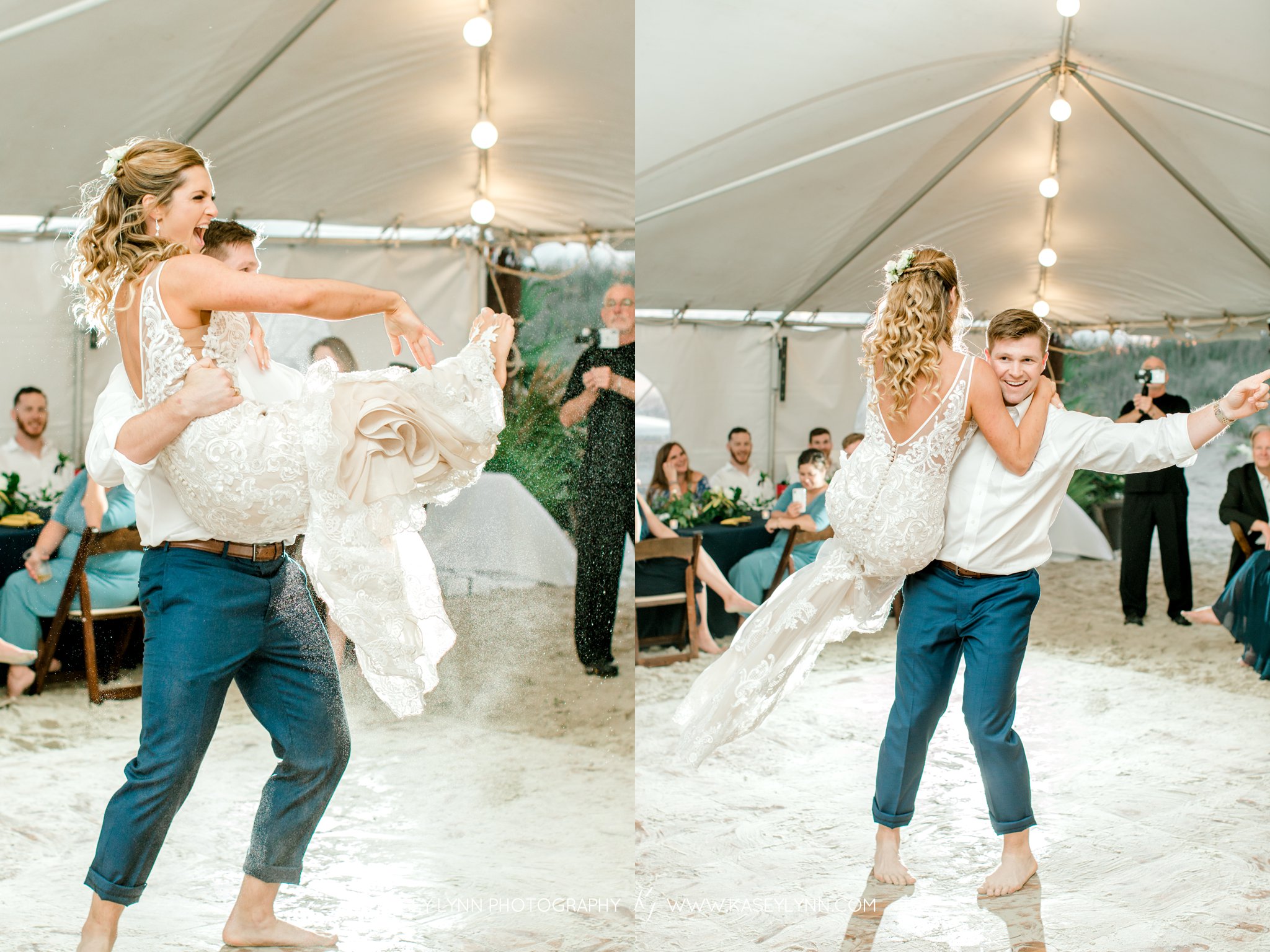 Tented Beach Wedding Reception / Kasey Lynn Photography